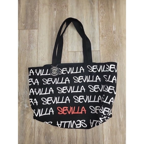 Robin Ruth Sevilla Tote Bag Zipper Closure Black Red Med - Picture 1 of 14